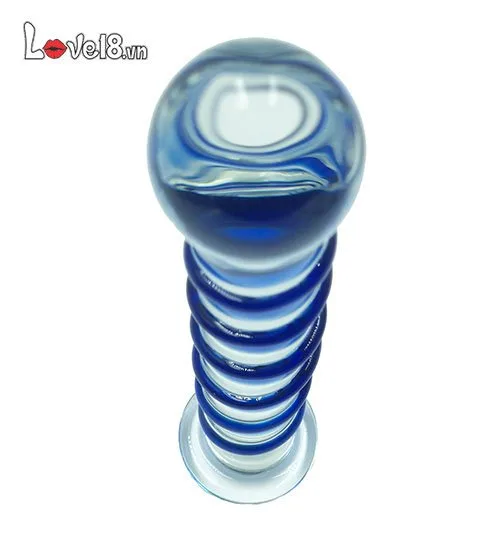 Blue Glass Spiral Dildo Prostate Massage Gay Friendly — photo 3