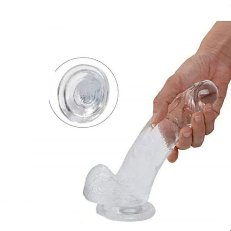 Transparent Wall-Mount Dildo Realistic Size No Vibration — photo 2