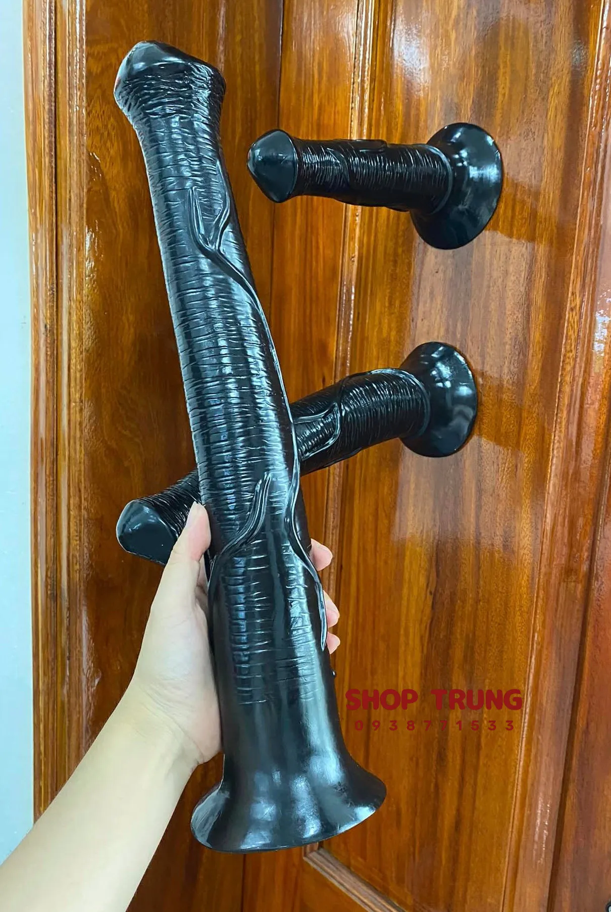 Black Wall Mount Horse Dildo 40cm – Premium Silicone — photo 2