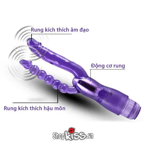 Double Pleasure 2-Prong Vibrator G Spot Anal Silicone Toy — photo 3