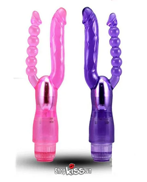 Double Pleasure 2-Prong Vibrator G Spot Anal Silicone Toy — photo 5