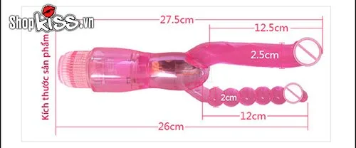 Double Pleasure 2-Prong Vibrator G Spot Anal Silicone Toy — photo 6
