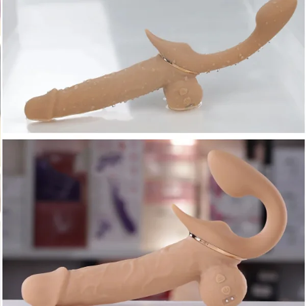 Double-Ended Silicone Vibrator for Lesbian Couples, Rearing & Thrusting — photo 4