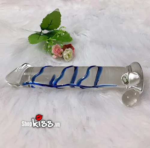 Green Ribbed Glass Dildo Gay Male Masturbator Pleasure Toy — photo 8