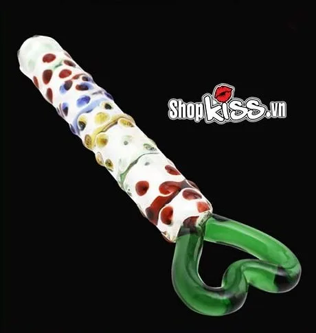 Glass Heart Handle Dildo Beads Clitoral G-Spot Stimulation — photo 3