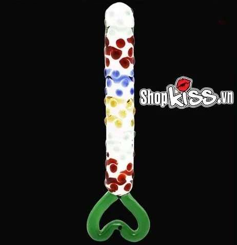 Glass Heart Handle Dildo Beads Clitoral G-Spot Stimulation — photo 4