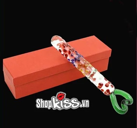 Glass Heart Handle Dildo Beads Clitoral G-Spot Stimulation — photo 5