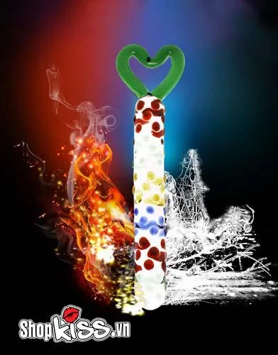 Glass Heart Handle Dildo Beads Clitoral G-Spot Stimulation — photo 6