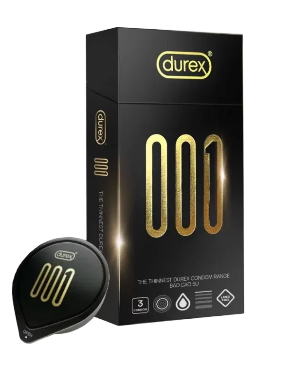 Durex 001 Ultra Thin Premium Condom Pack Of 3 Comfort Fit