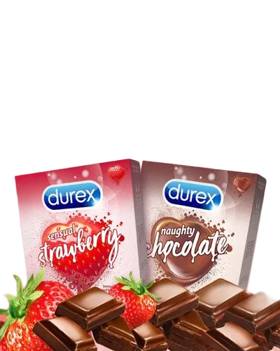 Durex Chocolate Strawberry Scented Condom Sweet Realistic Pleasure