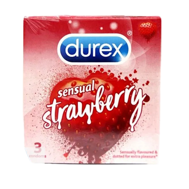 Durex Strawberry Scented Textured Spike Condoms Pack