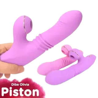 DV73A Premium Heated Silicone Dual Stimulation Sucking Dildo