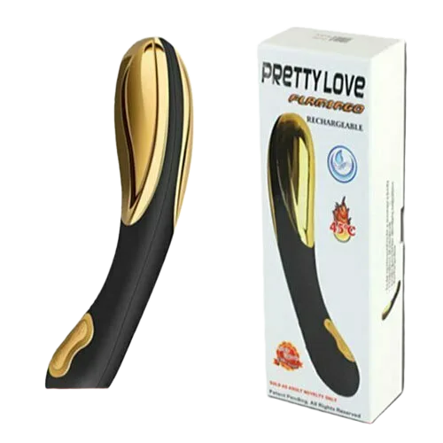 Elegant Metal-Plated Realistic Dildo Heat Emission SHP415