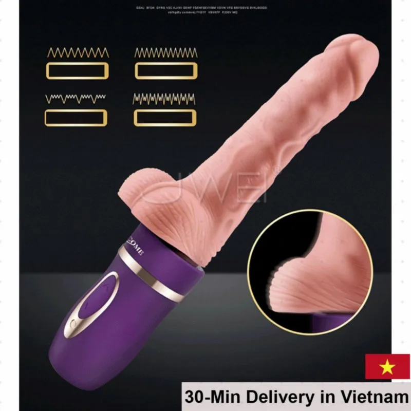 Erocome Heated Rumble Soft Silicone Vibrating Dildo