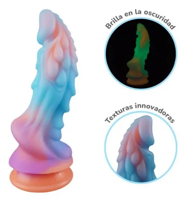 Fantasy Dragon Elf Dildo with Suction Cup – Glow in the Dark Silicone G-Spot & P-Spot Stimulator