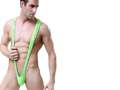Feeshow Sexy Men’s V-String Mesh Underwear Blue