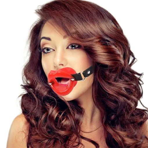 Fifty Shades Lip Lock BDSM Mouth Gag Red Black Pink