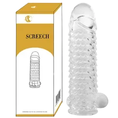 Fish Scale Textured Vibrating Condom Exciting Sextoy Fun