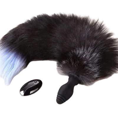 Fox Tail Butt Plug with Remote Vibration Silicone