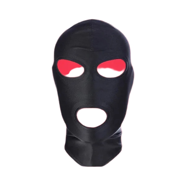 Full Face Open Eye Mouth Mask Soft Breathable Fabric BDSM Gear