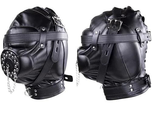 Full Head BDSM Leather Hood for Intense Sensory Play