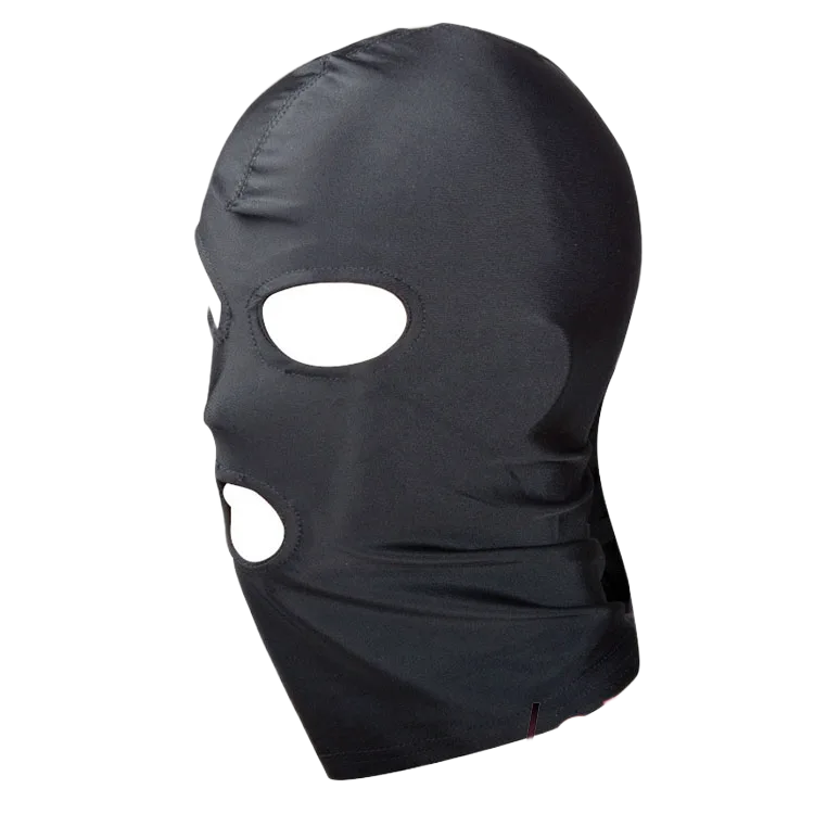 Full Head Fabric Mask BDSM Increase Desire Black Adjustable