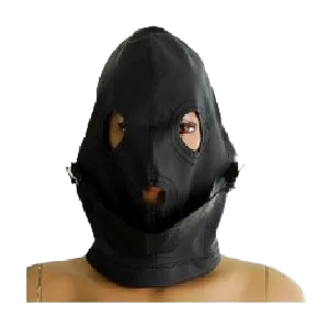 Full Head Leather Mask BDSM Fetish Adjustable Size Comfortable