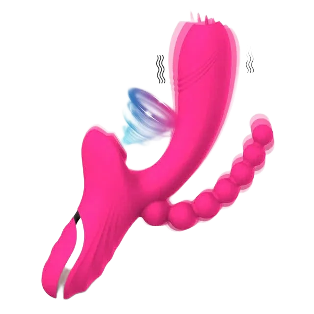 G-Spot Anal Vibrator Licking Sucking Silicone Sex Toy 10 Modes