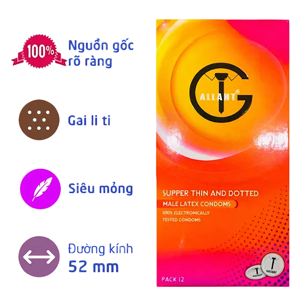 Gallant Supper Thin Dotted Condom Pack 12 Premium Quality