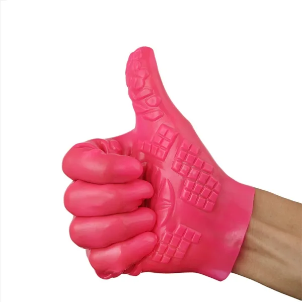 Silicone textured gloves for body and intimate massage — photo 3