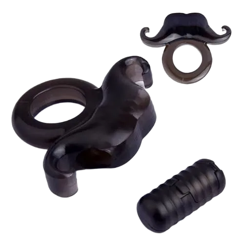 Gaur Black Vibration Ring Power Bull Design Adult Pleasure Toy