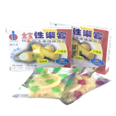 Gold Bao Ribbed, Studded & Textured Condom for Extra Sensation
