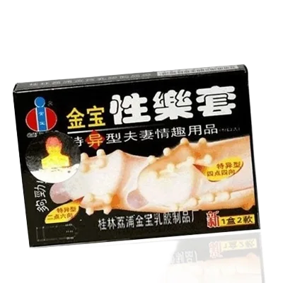 Gold Beaded Condom Extra Stimulation Protection
