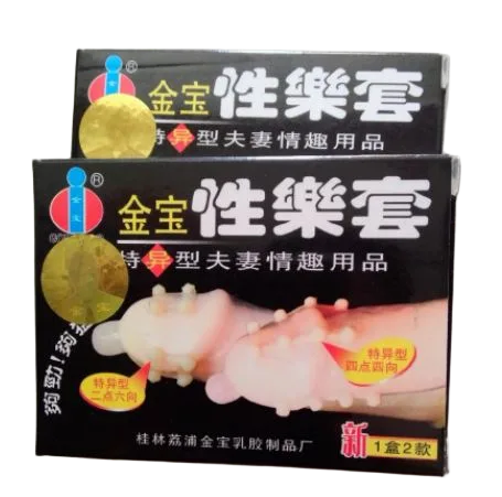 Gold Beaded Condom Stimulating Pleasure Safe Sex Protection