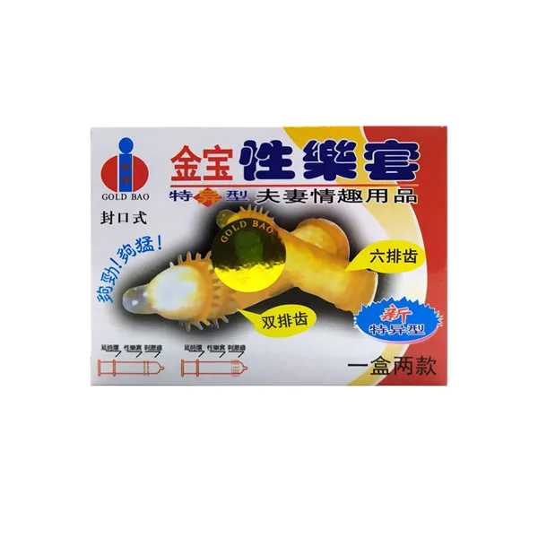 Gold Spiked Condom 2-Pack Enhance Female Pleasure