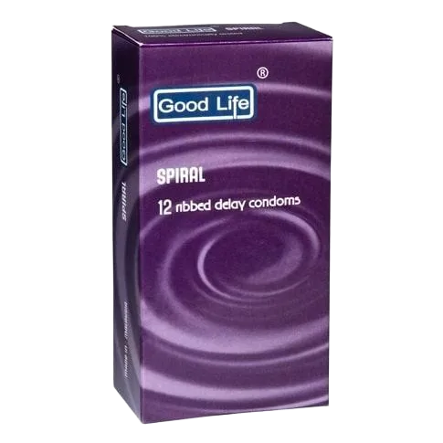 Good Life Spiral Condom Ribbed Lubricated Delay Pleasure