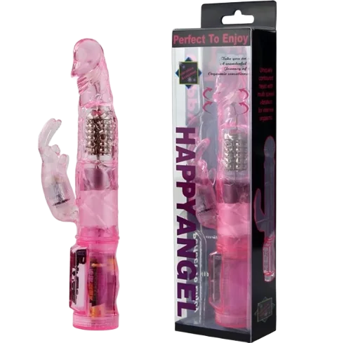 Happy Angel multifunction rotating vibrating silicone dildo