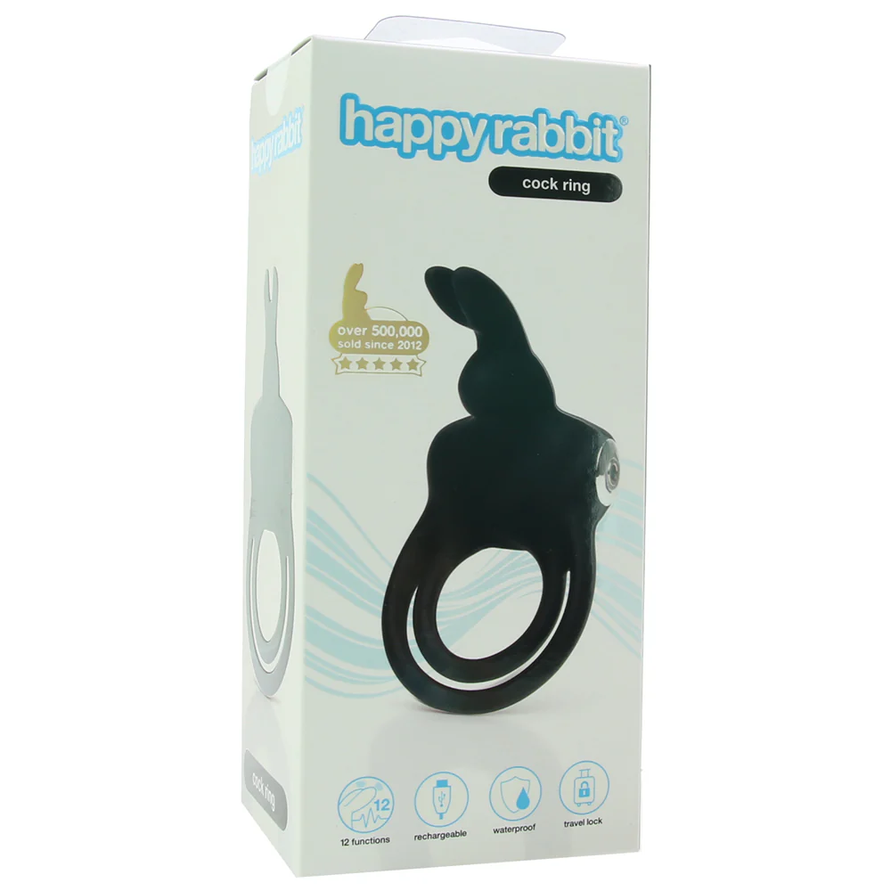Happy Rabbit Cock Ring Vibrating Silicone Bunny Ears 3 Speeds 9 Modes — photo 7