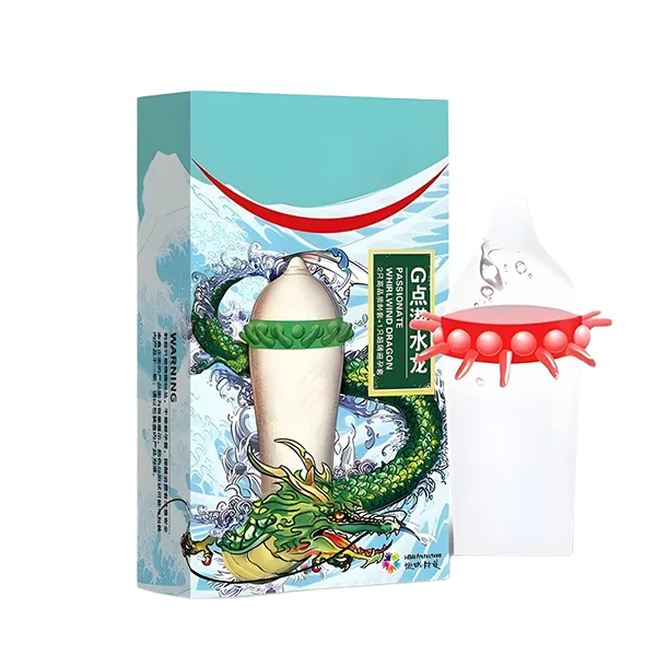 HBM Dragon Dotted Condom 2pcs Increased Female Sensation