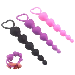 heart bead anal stimulator soft silicone 18.5cm