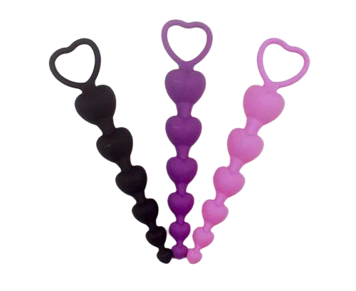 Heart Shape Anal Bead Stimulator Toy for Male Pleasure