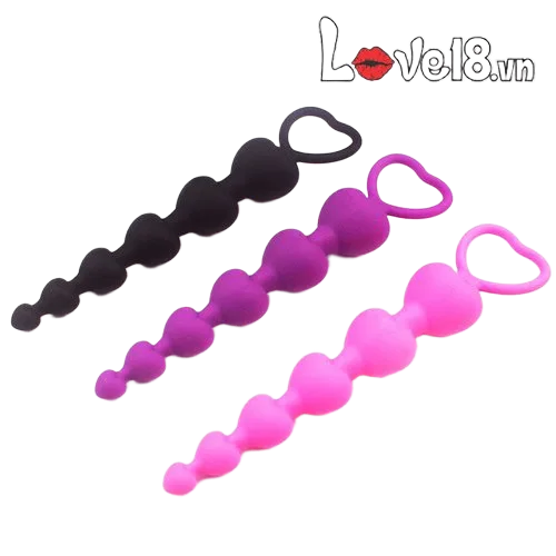 Heart-Shaped Silicone Anal Beads - Prostate & Pleasure Stimulator