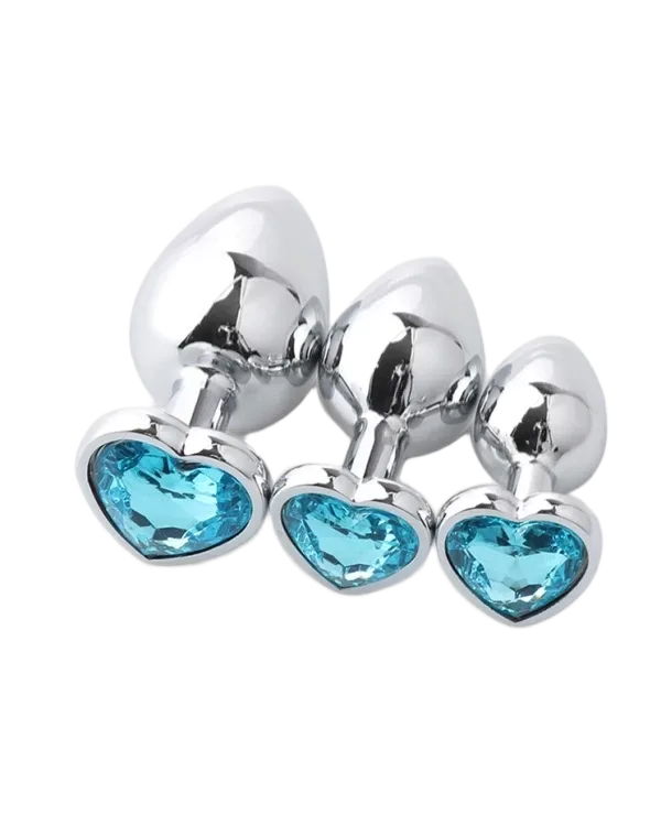 Heart-Shaped Stainless Steel Colorful Anal Plug