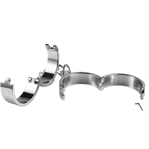 Heavy Duty Stainless Steel BDSM Metal Leg Cuffs Durable Restraints