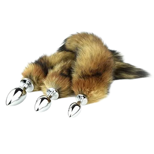 HM05D Realistic Fox Tail Vibrating Anal Stimulator for Couples