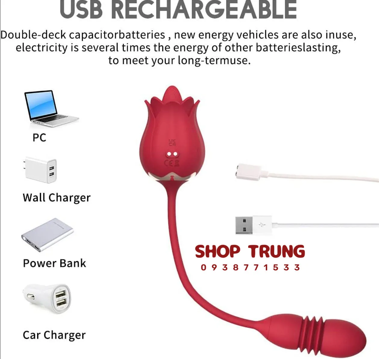 Rose Vibrator Secret Thrusting Flower Shape Intense Pleasure — photo 2