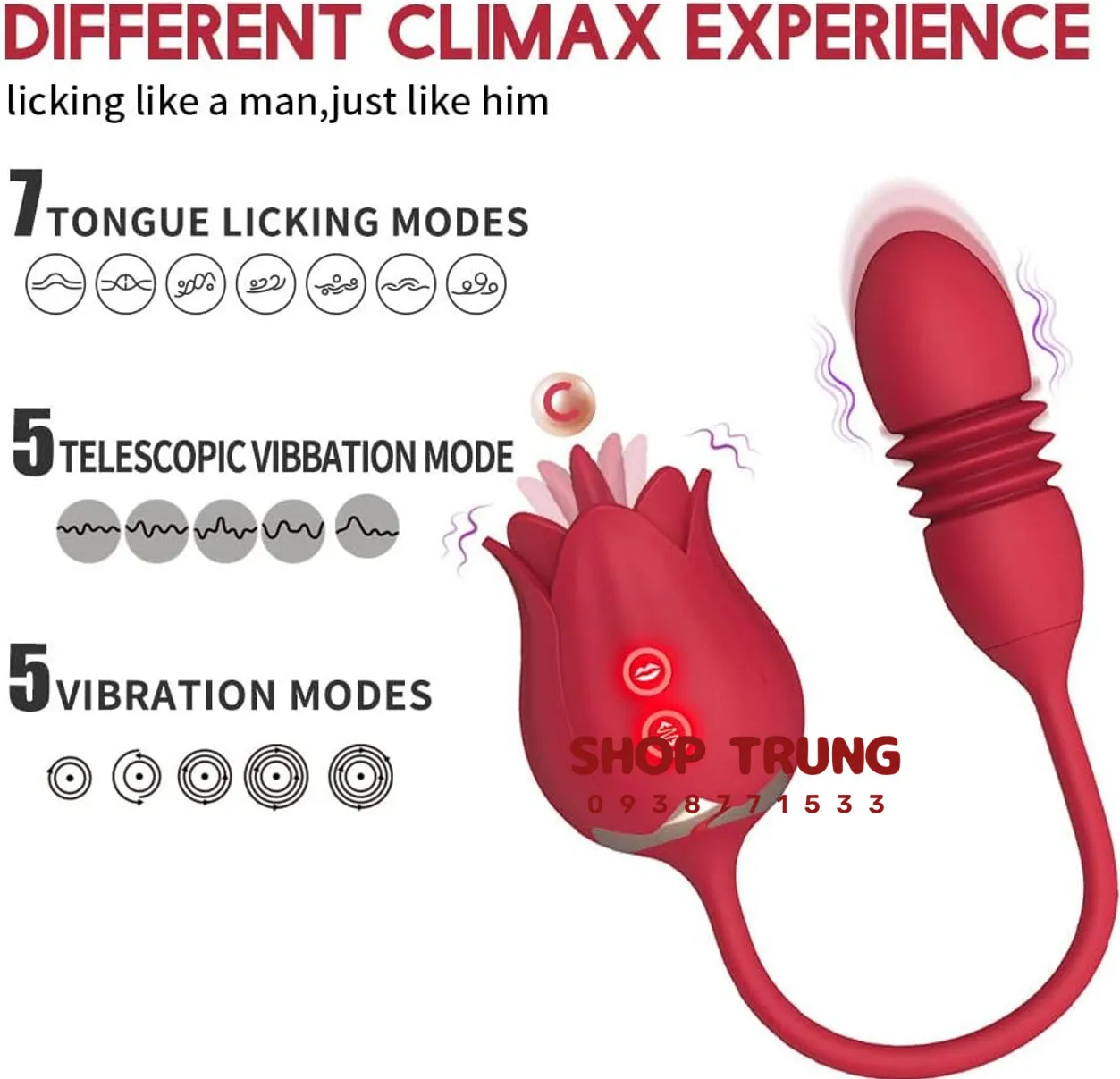 Rose Vibrator Secret Thrusting Flower Shape Intense Pleasure — photo 7
