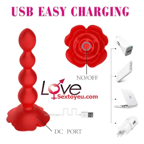 Unique Anal Rose Vibrator Prostate Massage Powerful Stimulation Adult Toy — photo 4