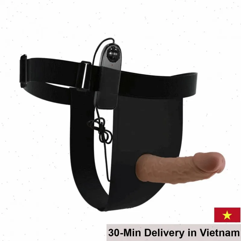 Hollow Strap-On Vibrating Dildo Pretty Love Harness Waterproof