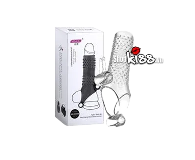 Holster Vibrating Textured Condom Male Sex Enhancement